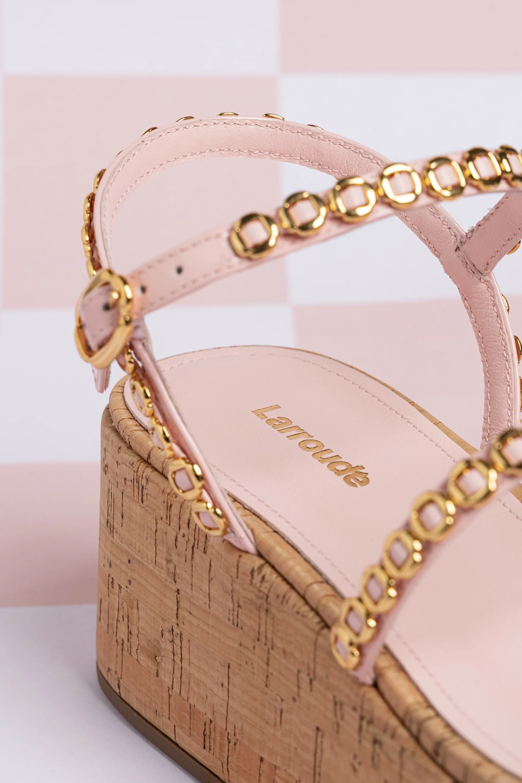 Flatform Gio Milanina Couro Verniz Rosa e Cortiça - Image 6