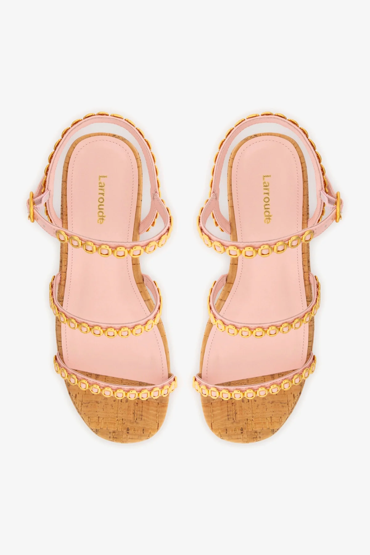 Flatform Gio Milanina Couro Verniz Rosa e Cortiça - Image 7