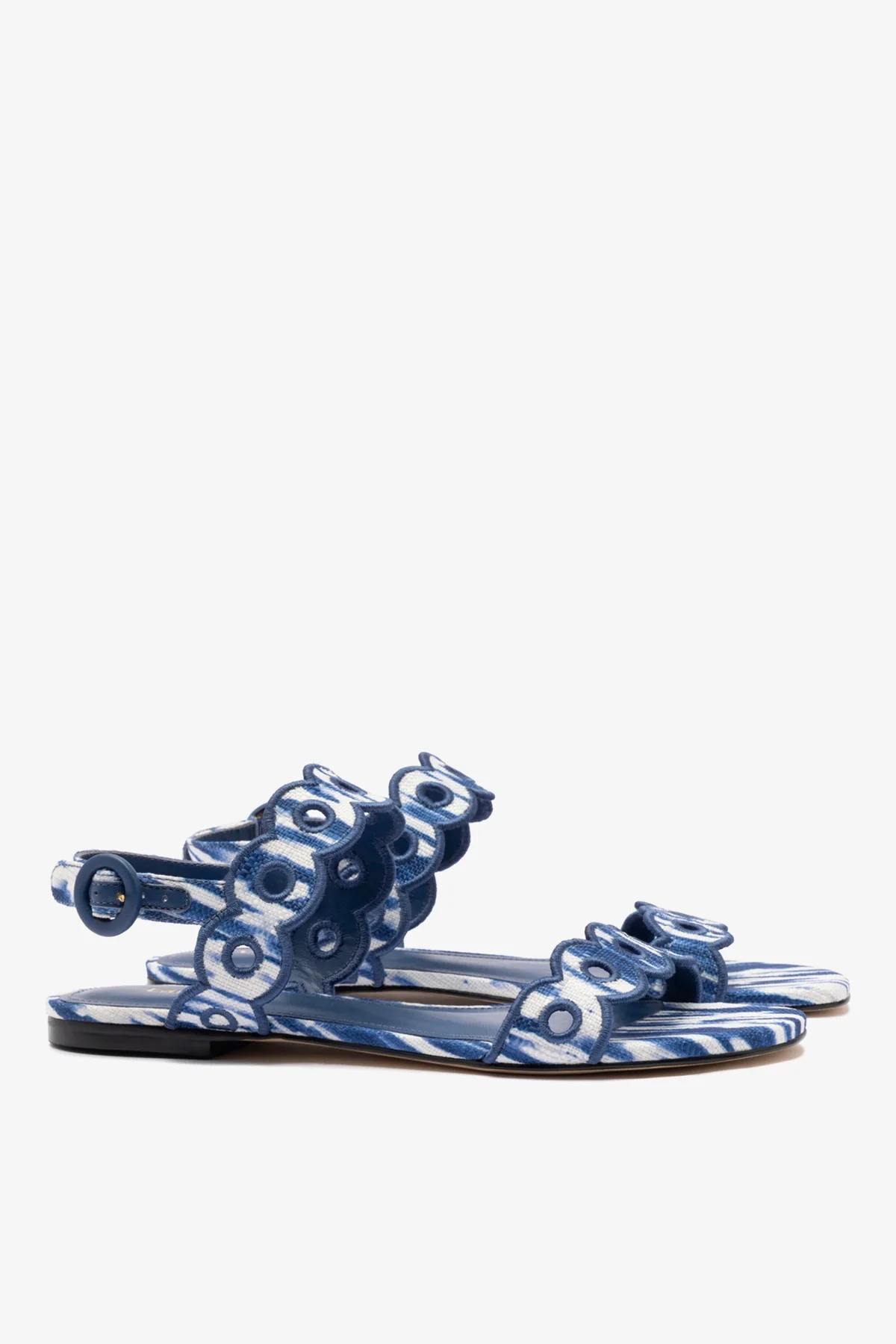 Sandália Flat Florence Ráfia Tie Dye Azul - Image 3