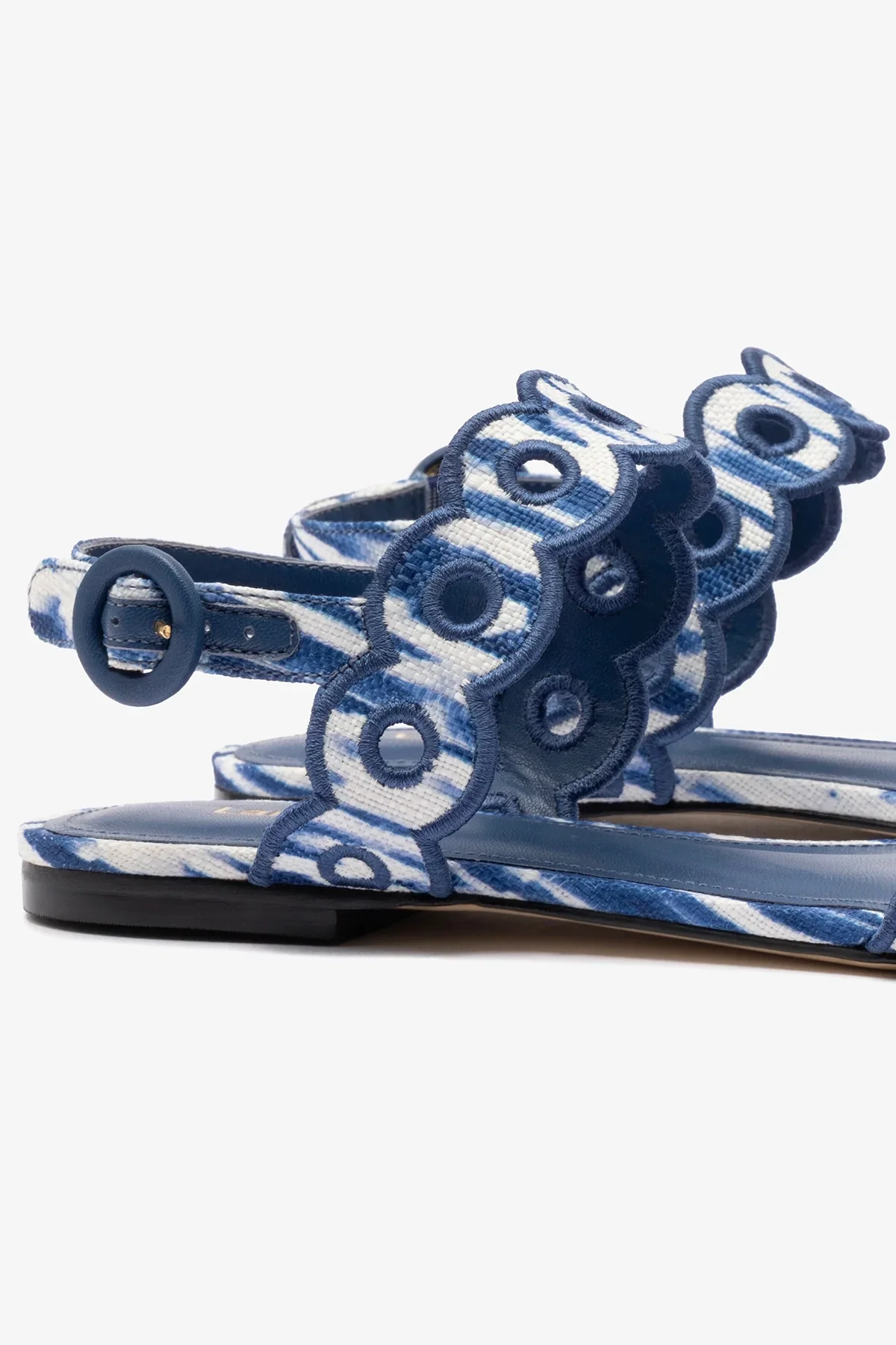 Sandália Flat Florence Ráfia Tie Dye Azul - Image 4