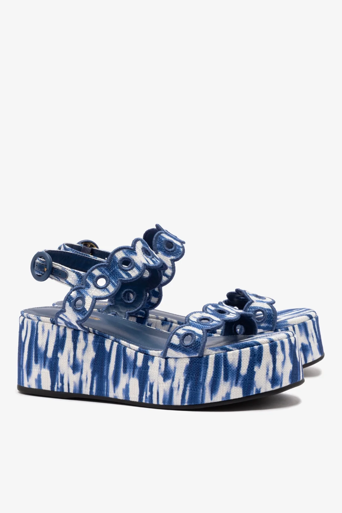 Flatform Florence Ráfia Tie Dye Azul - Image 3