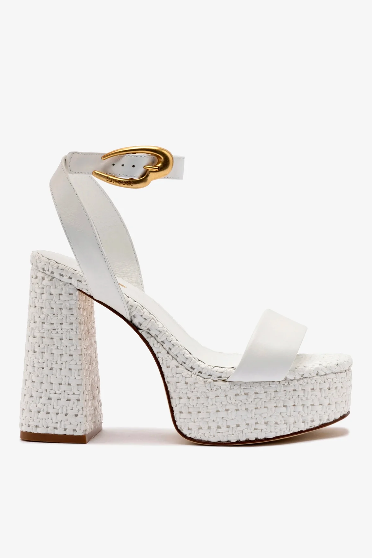 Sandália Dolly Verona Couro Branco e Ráfia Branco