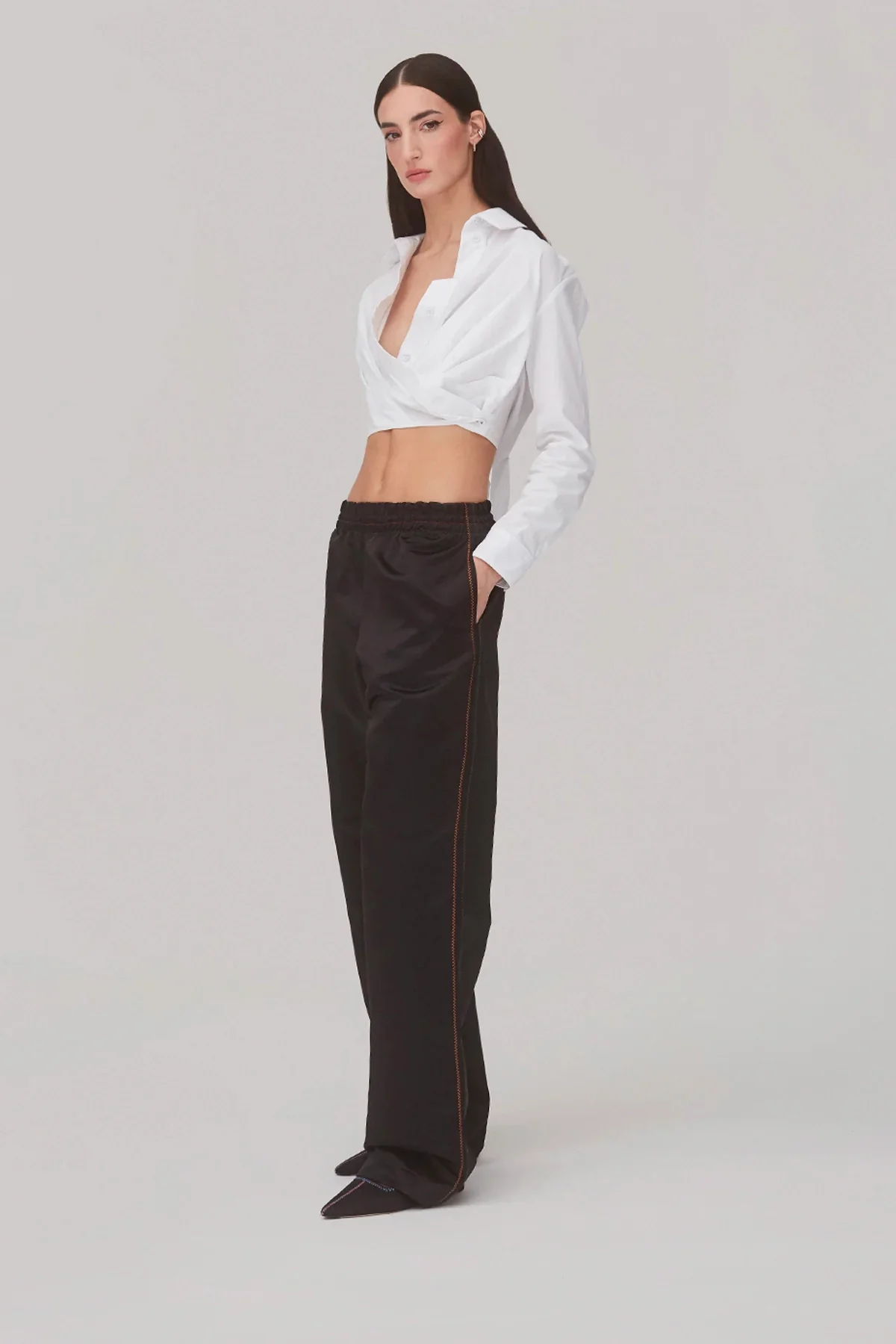 Blusa Amarração Rose Algodão Branco - Image 3