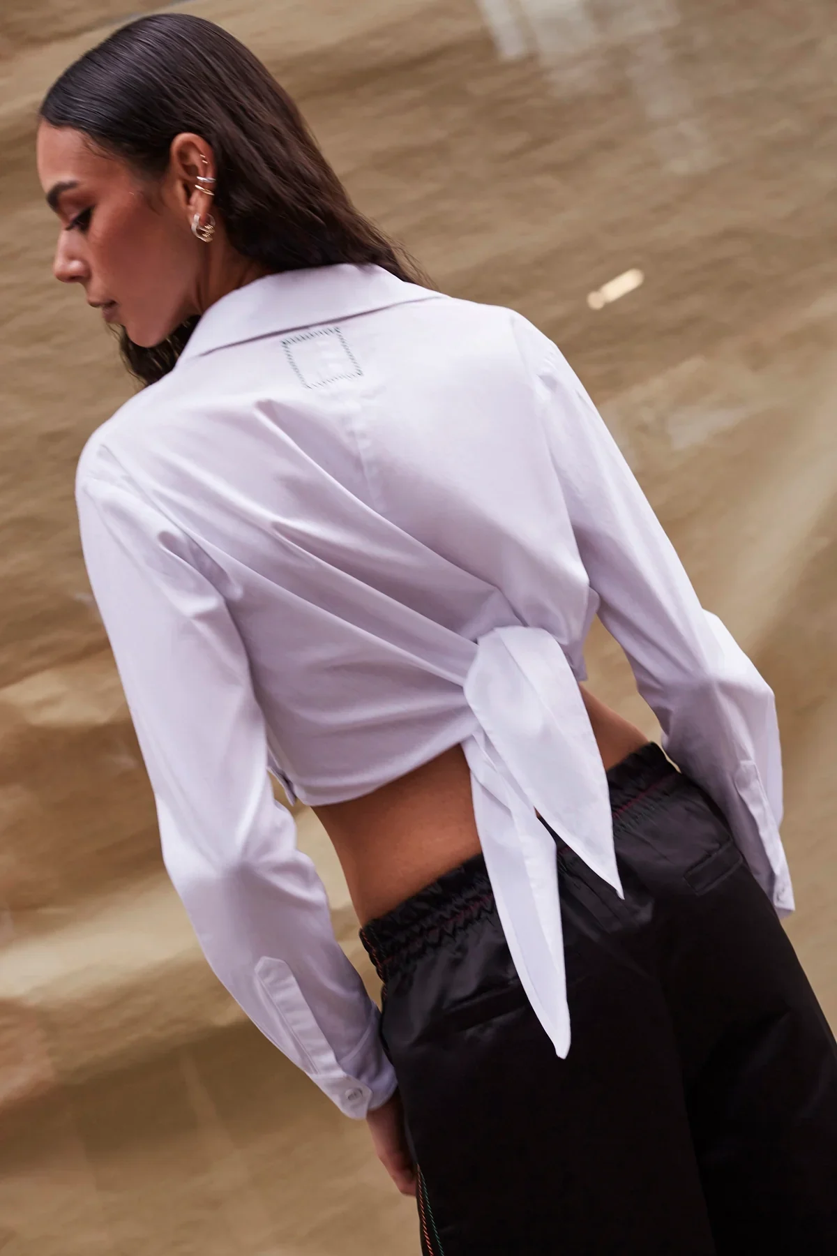 Blusa Amarração Rose Algodão Branco - Image 5