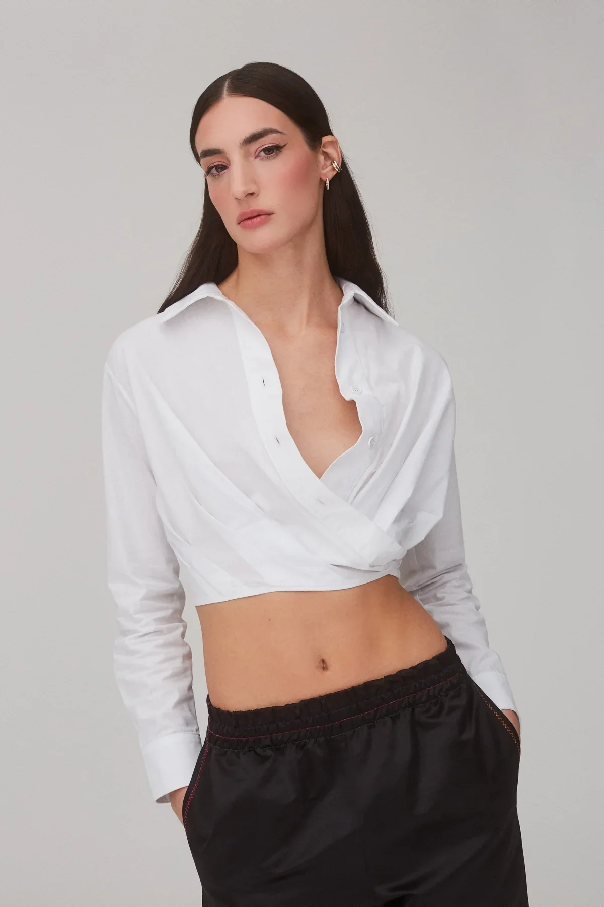 Blusa Amarração Rose Algodão Branco - Image 6