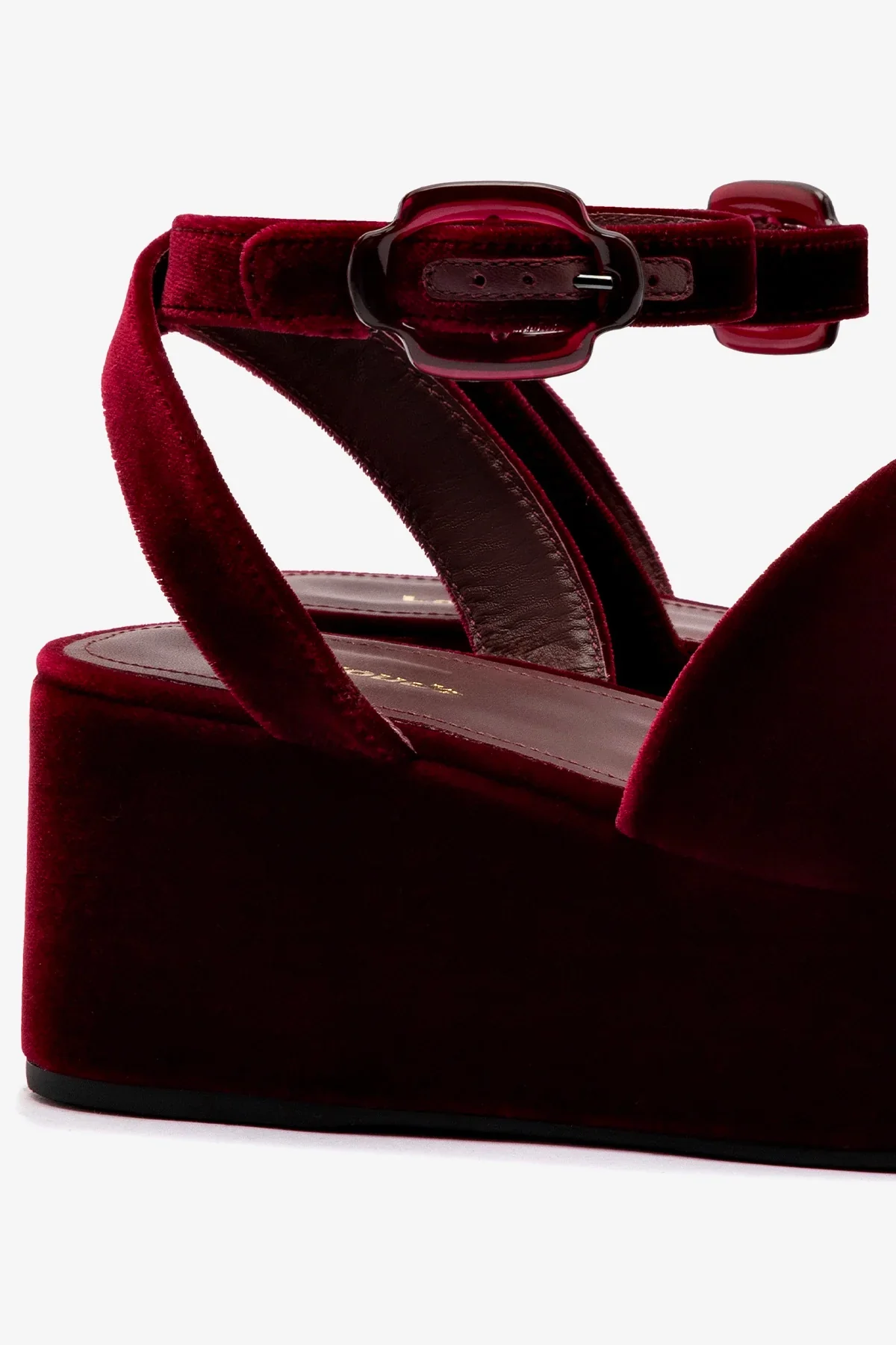 Sandália Flatform Charli Veludo Vinho - Image 4